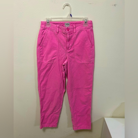 J.Crew Cropped Pink Wide Leg Preppy Pants Size 4 - Picture 1 of 4